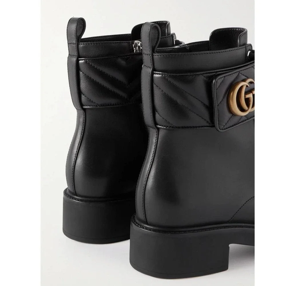 GUCCI Marmont gg logo leather boots - Picture 4 of 4